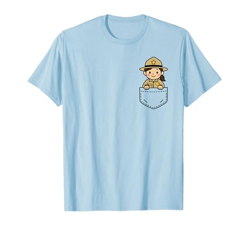 Süßes Mädchen Forest Scout Pocket Pal Lustige Nature Ranger Patrol T-Shirt von Pocket Nature Scout Funny Forest Trail Adventure