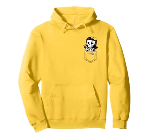 Mädchen Skelett in Tasche Niedlich Halloween Herbst Humor Pullover Hoodie Mädchen Skelett in Tasche Niedlich Halloween Herbst Humor Pullover Hoodie von Pocket Tee Funny