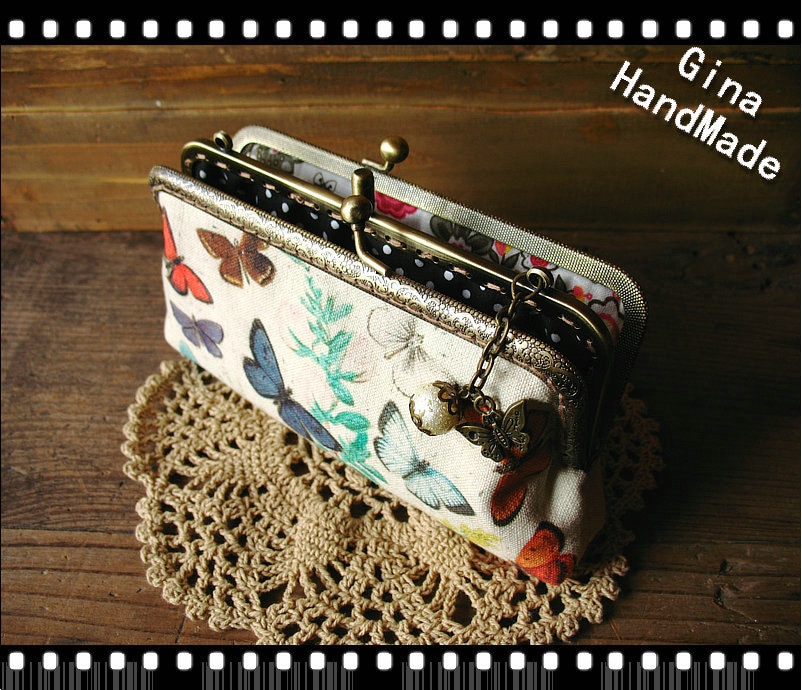 Handgefertigte Schmetterling Geldbörse Kiss Lock Clutch Geldbörse Handgefertigte Schmetterling Geldbörse Kiss Lock Clutch Geldbörse von PocketDance