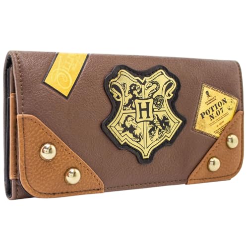 Harry Zauberschule Emblem Potter Trank N.07 Portemonnaie Tri-Fold Münzfach & Kartenhalter, Braun von PocketGear