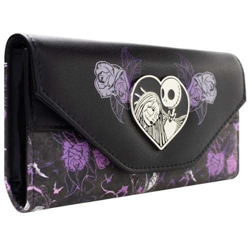 Nightmare Before Jack & Sally Christmas Florale Portemonnaie Clutch Münzfach & Kartenhalter, Schwarz von PocketGear