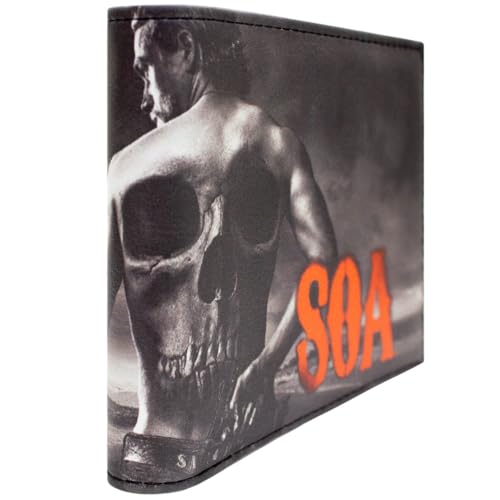 PocketGear SOA Sons Motorradclub Biker-Leben Anarchy Totenkopf Tattoo Geldbörse/Geldbeutel Bi-Fold Münzfach & Kartenhalter, Schwarz von PocketGear