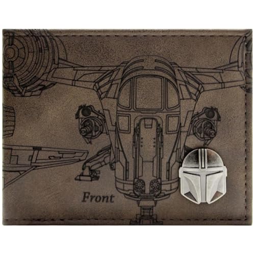 PocketGear Star Din Wars Djarin Razor Crest Pre-Empire Starship Geldbörse/Geldbeutel Bi-Fold ID & Karte, Braun von PocketGear