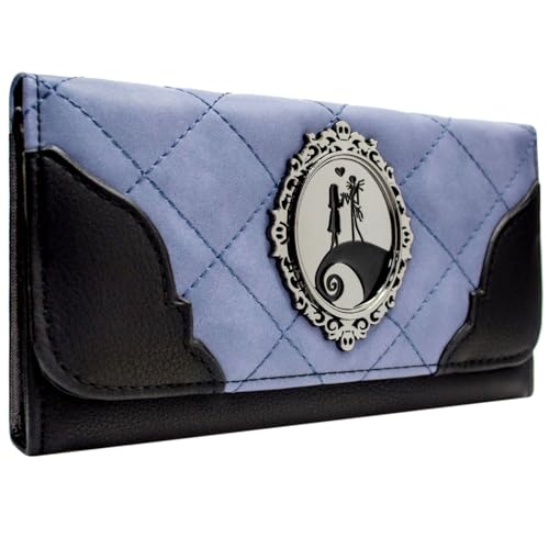 PocketGear TNBC Nightmare Before Ikonische Szene Christmas Jack & Sally Geldbörse Tri-Fold Münztasche & Kartenhalter, Lila von PocketGear