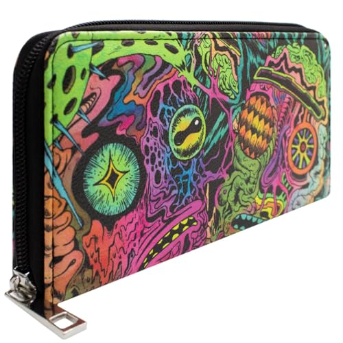 Rick & Enkel Morty Psychedelischer Flüssiger Surrealismus Portemonnaie Clutch Münzfach & Kartenhalter, Mehrfarbig von PocketGear