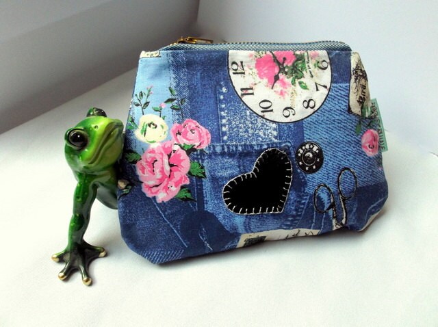 Carry "Bohemian" Currency Stiff, Blue Tricky Fabric Jeans, Embroidered, Doubled Heart Carry "Bohemian" Currency Stiff, Blue Tricky Fabric Jeans, Embroidered, Doubled Heart von PocketPilule
