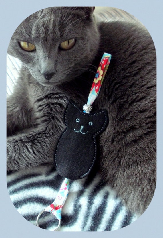 Schlüsselbund Schwarze Katze, Idee Weihnachtsgeschenk von PocketPilule