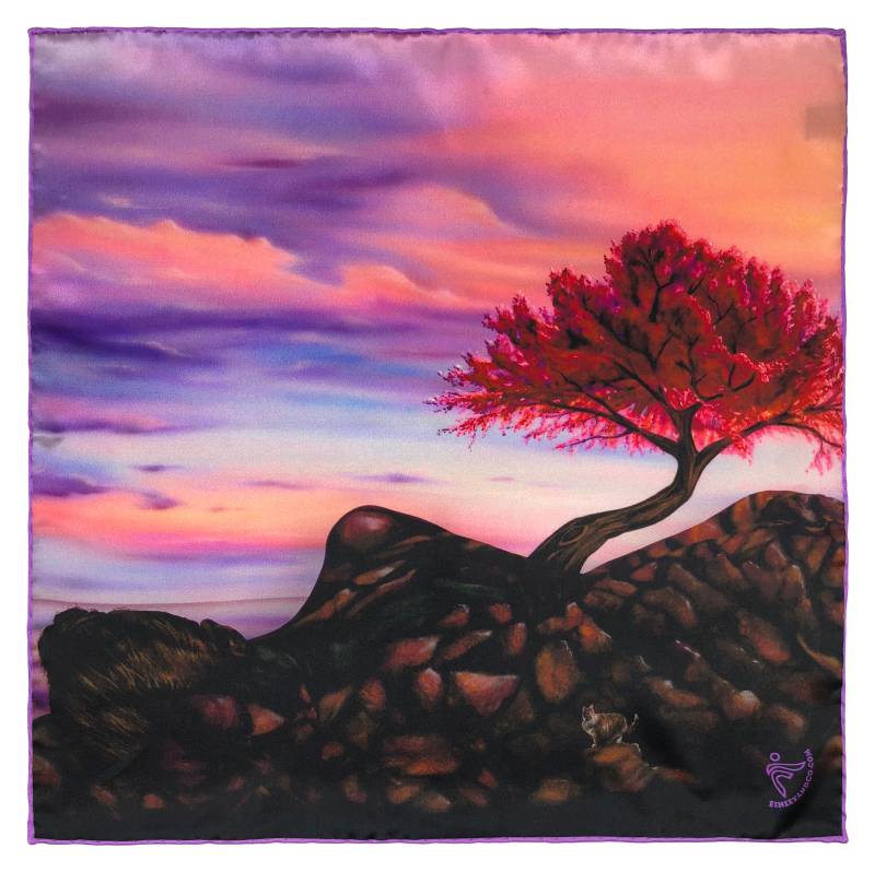 Ein Luxuriöser Seidenpocket Square Mit "Utopia" Fine Art Von Craig Tracy von PocketSquareArt