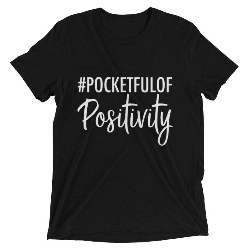 Schwarze Tasche Voll Positivität Unisex Kurzarm T-Shirt von PocketfulofPrimary