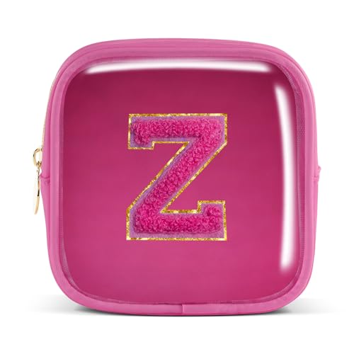 Pocmimut Personalisierte Make-up-Tasche, Kosmetiktasche, Kulturbeutel für Mutter, Frau, Lehrer, 18. Geburtstag, Geschenk für Mädchen, A, Mini-Magenta, Mini, Z von Pocmimut
