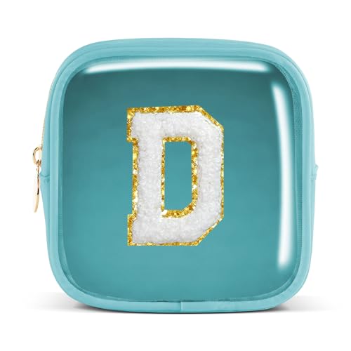 Pocmimut Personalisierte Make-up-Tasche, Kosmetiktasche, Kulturbeutel für Mutter, Frau, Lehrer, 18. Geburtstag, Geschenk für Mädchen, A, Mini-Blau, Mini, D von Pocmimut