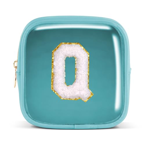 Pocmimut Personalisierte Make-up-Tasche, Kosmetiktasche, Kulturbeutel für Mutter, Frau, Lehrer, 18. Geburtstag, Geschenk für Mädchen, A, Mini-Blau, Mini, Frage: von Pocmimut