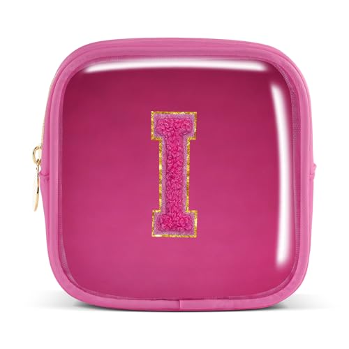 Pocmimut Personalisierte Make-up-Tasche, Kosmetiktasche, Kulturbeutel für Mutter, Frau, Lehrer, 18. Geburtstag, Geschenk für Mädchen, A, Mini-Magenta, Mini, I von Pocmimut