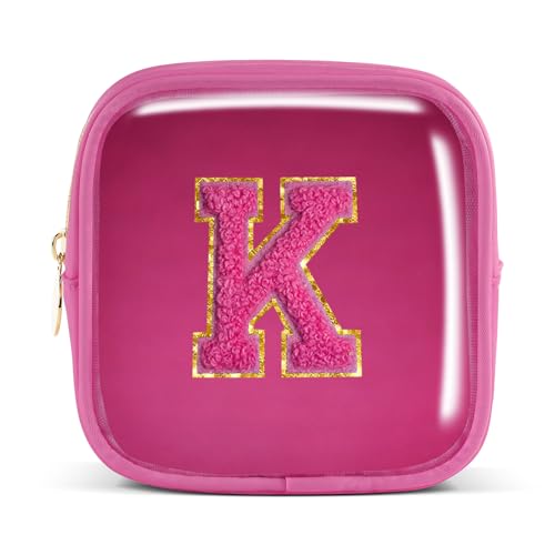 Pocmimut Personalisierte Make-up-Tasche, Kosmetiktasche, Kulturbeutel für Mutter, Frau, Lehrer, 18. Geburtstag, Geschenk für Mädchen, A, Mini-Magenta, Mini, K von Pocmimut