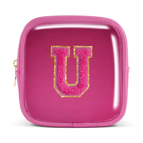 Pocmimut Personalisierte Make-up-Tasche, Kosmetiktasche, Kulturbeutel für Mutter, Frau, Lehrer, 18. Geburtstag, Geschenk für Mädchen, A, Mini-Magenta, Mini, U von Pocmimut