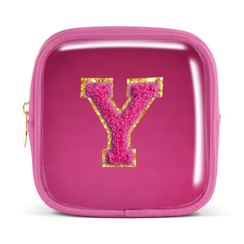 Pocmimut Personalisierte Make-up-Tasche, Kosmetiktasche, Kulturbeutel für Mutter, Frau, Lehrer, 18. Geburtstag, Geschenk für Mädchen, A, Mini-Magenta, Mini, Y von Pocmimut