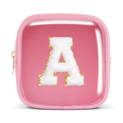 Pocmimut Make-up-Tasche, personalisierbar, Reise-Kulturbeutel, trendiges Geschenk für Zwillings- und Teenager-Mädchen, Freundin, Lehrer und Mutter, Mini-Pink, Mini, A von Pocmimut