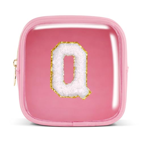 Pocmimut Make-up-Tasche, personalisierbar, Reise-Kulturbeutel, trendiges Geschenk für Zwillings- und Teenager-Mädchen, Freundin, Lehrer und Mutter, Mini-Pink, Mini, Frage: von Pocmimut