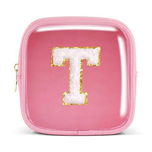 Pocmimut Make-up-Tasche, personalisierbar, Reise-Kulturbeutel, trendiges Geschenk für Zwillings- und Teenager-Mädchen, Freundin, Lehrer und Mutter, Mini-Pink, Mini, T von Pocmimut