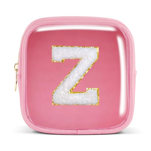 Pocmimut Make-up-Tasche, personalisierbar, Reise-Kulturbeutel, trendiges Geschenk für Zwillings- und Teenager-Mädchen, Freundin, Lehrer und Mutter, Mini-Pink, Mini, Z von Pocmimut