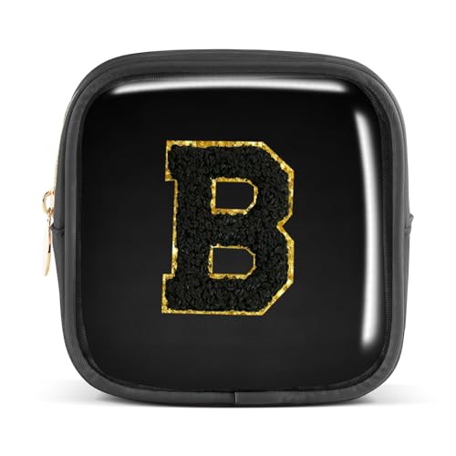 Pocmimut Personalisierte Make-up-Tasche, Kosmetiktasche, Kulturbeutel für Mutter, Frau, Lehrer, 18. Geburtstag, Geschenk für Mädchen, A, Mini-Schwarz, Mini, B von Pocmimut