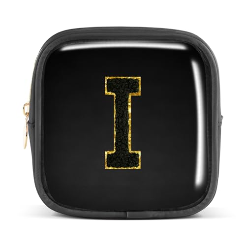 Pocmimut Personalisierte Make-up-Tasche, Kosmetiktasche, Kulturbeutel für Mutter, Frau, Lehrer, 18. Geburtstag, Geschenk für Mädchen, A, Mini-Schwarz, Mini, I von Pocmimut