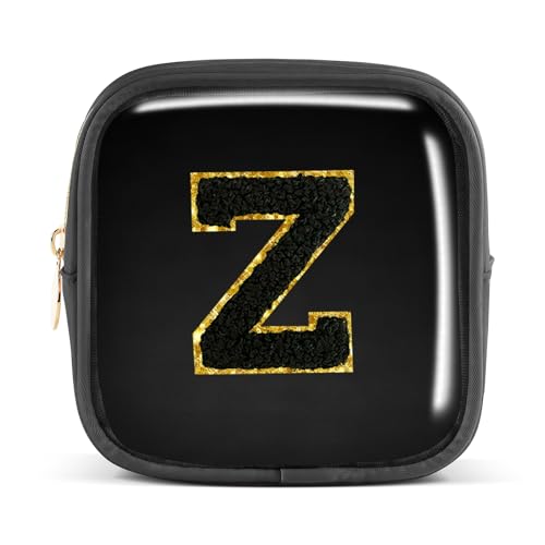 Pocmimut Personalisierte Make-up-Tasche, Kosmetiktasche, Kulturbeutel für Mutter, Frau, Lehrer, 18. Geburtstag, Geschenk für Mädchen, A, Mini-Schwarz, Mini, Z von Pocmimut
