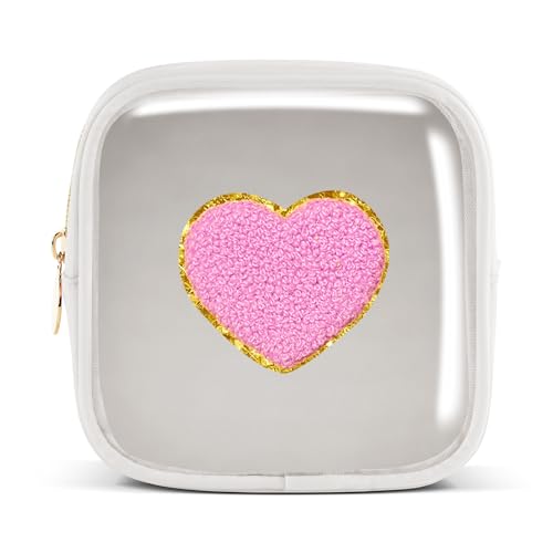 Pocmimut Personalisierte Make-up-Tasche, Kosmetiktasche, Kulturbeutel für Mutter, Frau, Lehrer, 18. Geburtstag, Geschenk für Mädchen, A, Mini-Weiß, Mini, Liebe von Pocmimut