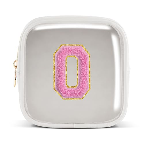 Pocmimut Personalisierte Make-up-Tasche, Kosmetiktasche, Kulturbeutel für Mutter, Frau, Lehrer, 18. Geburtstag, Geschenk für Mädchen, A, Mini-Weiß, Mini, O von Pocmimut