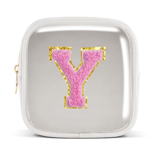 Pocmimut Personalisierte Make-up-Tasche, Kosmetiktasche, Kulturbeutel für Mutter, Frau, Lehrer, 18. Geburtstag, Geschenk für Mädchen, A, Mini-Weiß, Mini, Y von Pocmimut