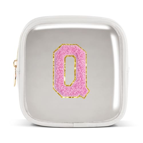 Pocmimut Personalisierte Make-up-Tasche, Kosmetiktasche, Kulturbeutel für Mutter, Frau, Lehrer, 18. Geburtstag, Geschenk für Mädchen, A, Mini-Weiß, Mini, Frage: von Pocmimut