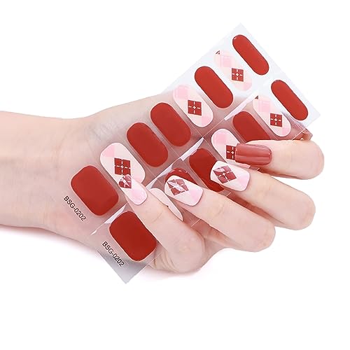 16 Stück Selbstklebende Nagelfolien Nagel Gel Lackstreifen Vollständige Wraps Nagellack Aufkleber Gel Nagelstreifen Gel Nagelaufkleber von Pocoiau