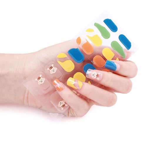 16 Stück Selbstklebende Nagelfolien Nagel Gel Lackstreifen Vollständige Wraps Nagellack Aufkleber Gel Nagelstreifen Gel Nagelaufkleber von Pocoiau