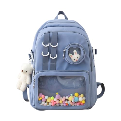 2023 Reisetasche Doppel Riemen Umhängetasche Klare Tasche Tasche Für Student Mädchen Rucksack Leichte Schule Tasche Rucksack von Pocoiau