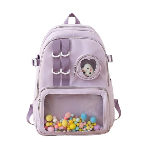 2023 Reisetasche Doppel Riemen Umhängetasche Klare Tasche Tasche Für Student Mädchen Rucksack Leichte Schule Tasche Rucksack von Pocoiau