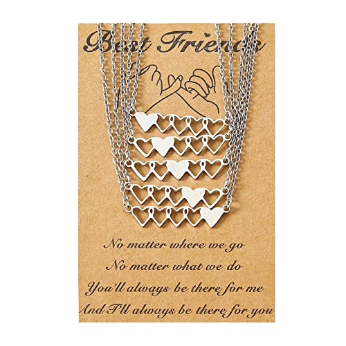 5 Stück/Set Best Friend Halskette Hohl Herz Anhänger Passende Freundschaft Schlüsselbein Kette Schmuck Geschenke für Schwester Mädchen von Pocoiau