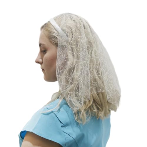 Böhmisches Schleier-Stirnband für Damen, Stretch, Turban, Tüll, Strasssteine, Stickerei, bunte Punkte, Kopfwickel-Stirnband von Pocoiau