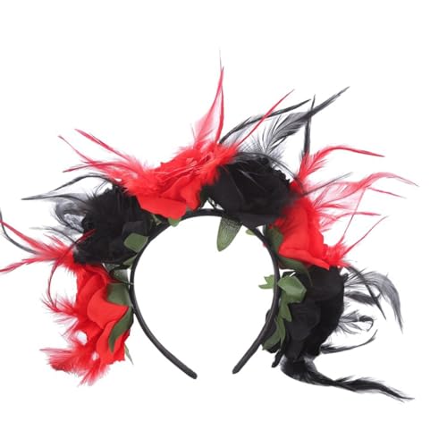 Dünnes seitliches Stirnband mit Kunstblumen, Halloween-Haarreifen, modisch, für Hochzeit, Party, Frisur, Kopfbedeckung, leicht Dünnes seitliches Stirnband mit Kunstblumen, Halloween-Haarreifen, modisch, für Hochzeit, Party, Frisur, Kopfbedeckung, leicht von Pocoiau