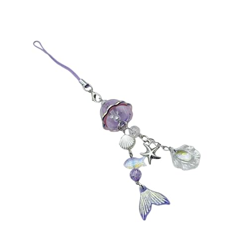 Elegante Meerjungfrauen-Anhänger zum Aufhängen, Mehrzweck-Handyband, praktischer Schlüsselhalter, Accessoire, Tasche, Dekoration für trendige Frauen von Pocoiau