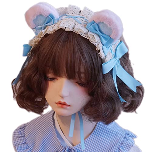 Eleganter, plissierter Haarreif mit Spitze, Schleife, für Halloween, Party, Bär, Ohr, Stirnband für Teenager Eleganter, plissierter Haarreif mit Spitze, Schleife, für Halloween, Party, Bär, Ohr, Stirnband für Teenager von Pocoiau