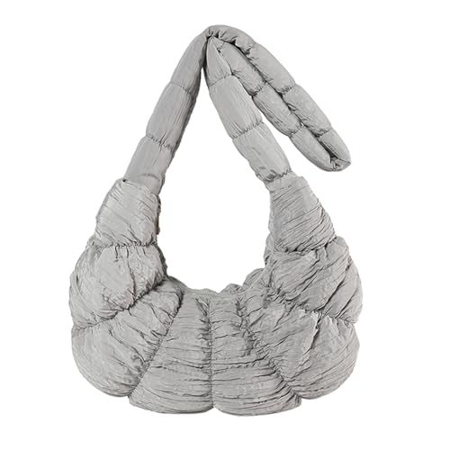 Falten Wolkenbeutel Mode Knödelbeutel Große Kapazitäts Umhängetaschen Für Mädchen Feste Farbe Ruched Crossbody Tasche von Pocoiau