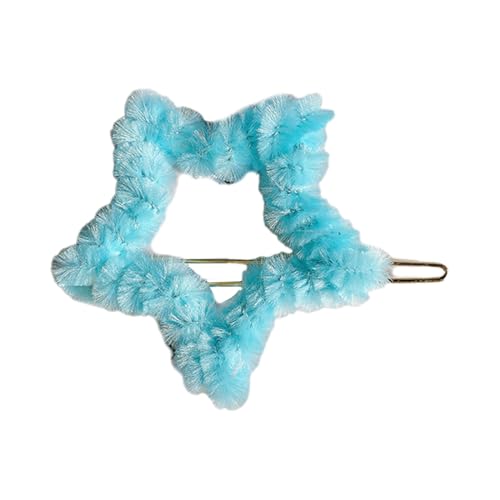 Haarnadeln in verschiedenen Formen, Plüsch-Haarspange, blaue Serie, Pferdeschwanz, seitliche Haarspangen für Frauen von Pocoiau