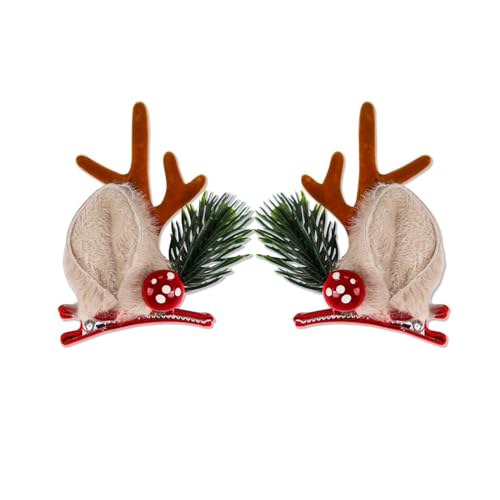 Haarnadeln mit Weihnachtsgeweih und Entenschnabeln, für Pferdeschwanz, Pony, Haarnadeln für Teenager, Kinder, 2 Stück von Pocoiau