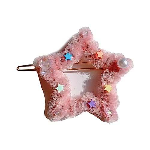 Haarspangen in Sternform, Plüsch-Stern-Haarspange mit Kunstperlen, Haarspangen für Damen von Pocoiau