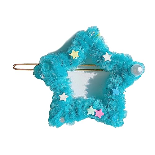 Haarspangen in Sternform, Plüsch-Stern-Haarspange mit Kunstperlen, Haarspangen für Damen von Pocoiau