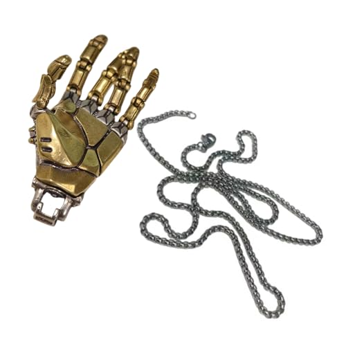 Handgefertigte Mechanische Hand Halskette Kupfer Anhänger Bewegliche Fingergelenken Roboter Hand Charme Schmuck Für Männer Und Frauen Premium Handwerkskunst Kupferkette von Pocoiau