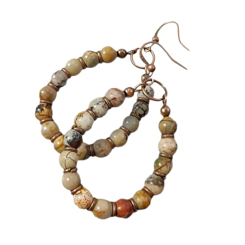 Künstlerische Böhmisch Inspirierte Natursteinohrringe Einzigartige Perlenohrringe Für Frauen Die Vintage Styles Festival Statement Ohrringe Lieben von Pocoiau