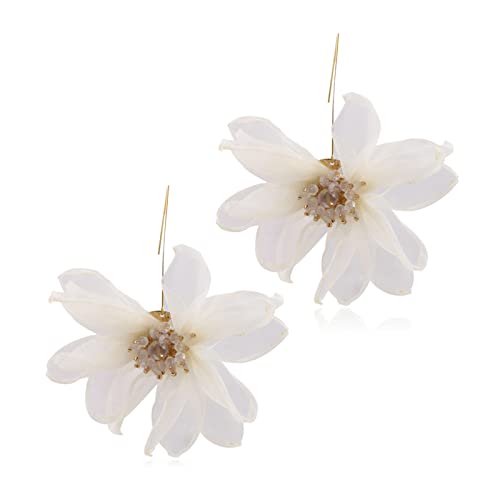 Large Blütenblatt Dangle Ohrringe Übertriebene Blumenquasten Langer Tropfen Ohrring Hochzeit Schmuck Für Frauen Und Mädchen Blütenblattohrringe von Pocoiau