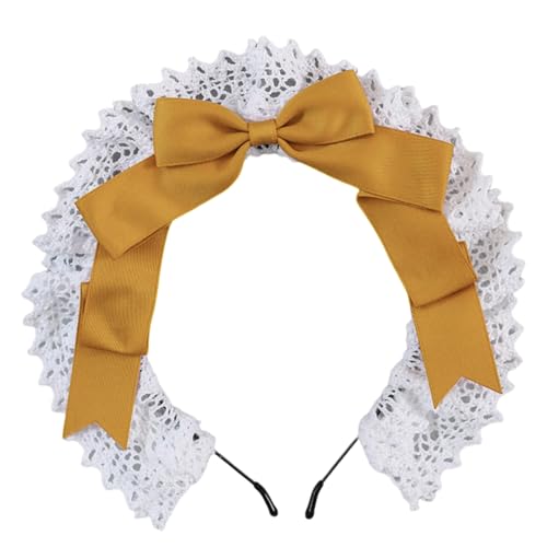 Mädchen Stirnbänder Spitze Schleifen Haarband Dienstmädchen Cosplay Kopfbedeckung Band Schleife Damen Mode Stirnbänder Party Party von Pocoiau