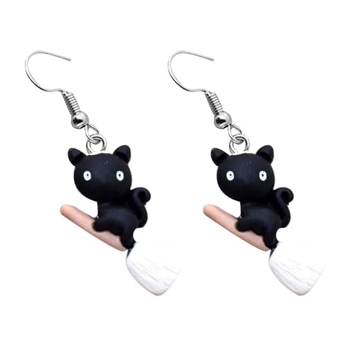 Mode Dangle Ohrringe Katzenhut Drop Statement Schmuck Halloween Cartoon Harz Anhänger Süße Halloween Cartoon Ohrringe Leichtes Gewicht von Pocoiau